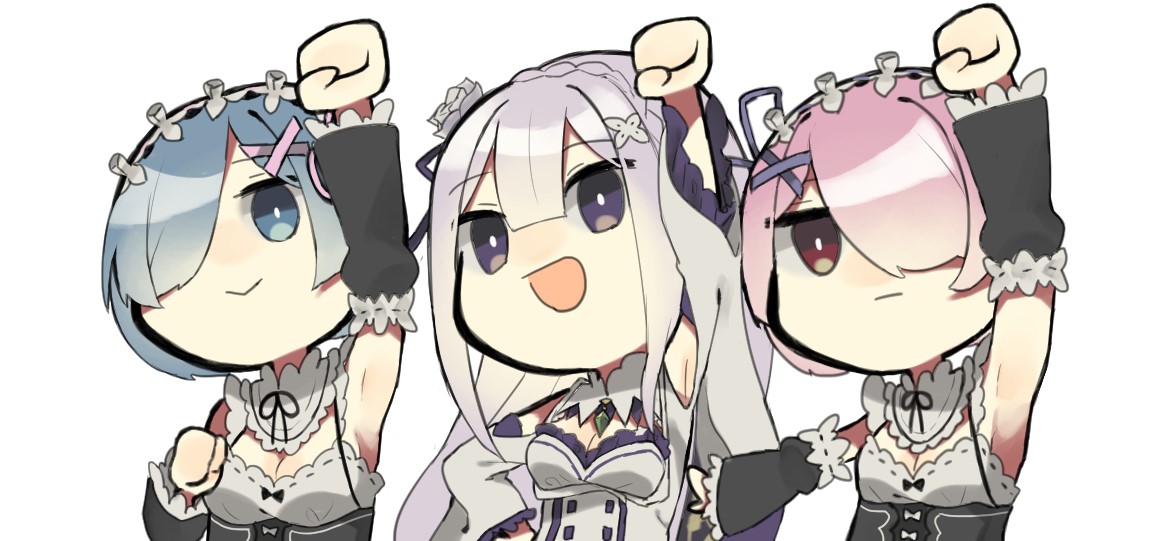 cutely raising hands